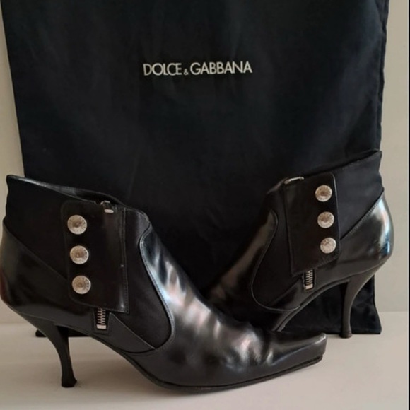 Dolce Gabbana Witchy Patent Leather Heeled Ankle Booties - Picture 1 of 9